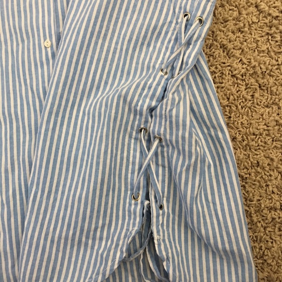 NWT Zara TRF Collection Pinstripe Oversized Top - Picture 3 of 5